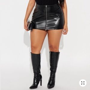 Brand New Black Faux Leather Micro Mini Skirt